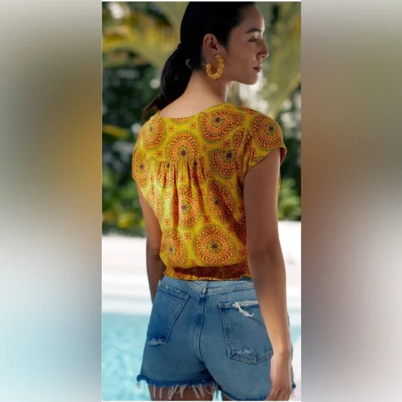 Maeve Cap-Sleeved Blouse I Anthropologie - Picture 2 of 5